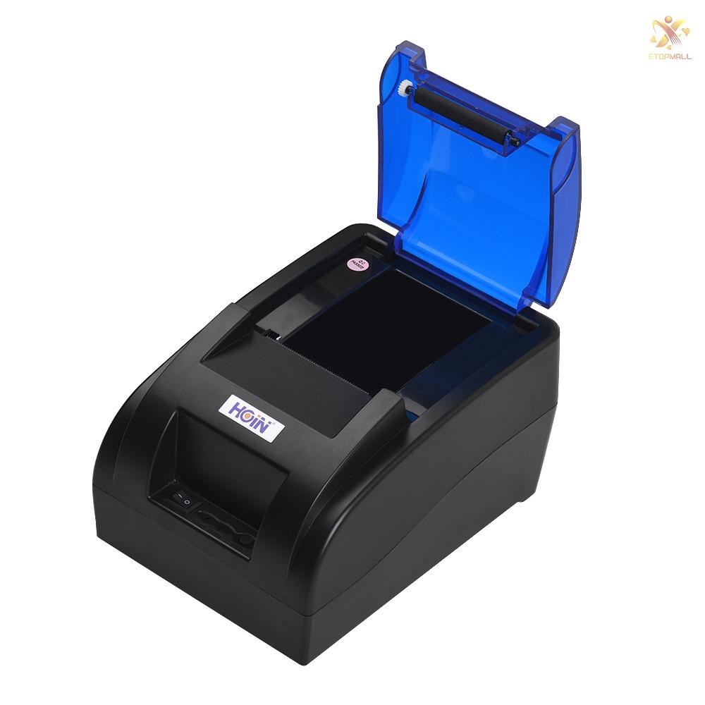 E&amp;T HOIN Portable 58mm Thermal Receipt Printer with BT &amp; USB Interface High Speed Bill Ticket Clear