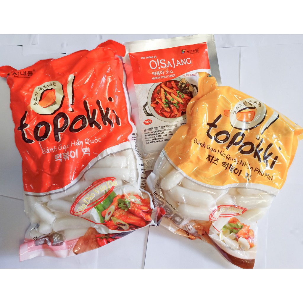 Combo 1kg bánh gạo tokbokki +500g bánh gạo nhân phô mai+200g sốt Hàn Quốc