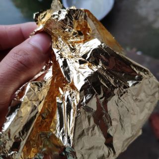 Lá dát vàng ý set 100 tờ kt 16*16cm màu 22k gold