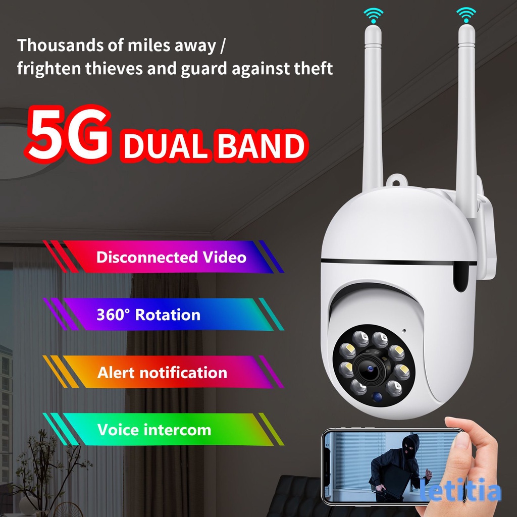 (Sẵn Sàng Hàng) camera Ip Hd 2.4 5G Dual Tần Số Mini Ptz Camera Quan Sát Camera Wifi 1080P Ngoài Trời Tốc Độ Dome Camera Quan Sát P2p an Ninh Ngôi Nhà Không Dây
