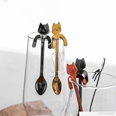 Muỗng cà phê bằng thép không gỉ thiết kế hình mèo dễ thương