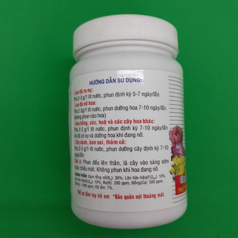 1 lọ Phân Grow More 30-10-10 chuyên dùng cho hoa lan, hoa hồng, cây cảnh và rau mau giao đoạn cây non phát tiển thân lá