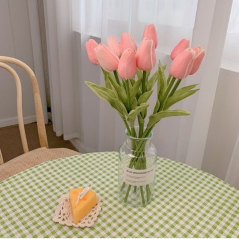 Hoa tulip giả lá xoăn loại 1 siêu xinh trang trí nhà cửa