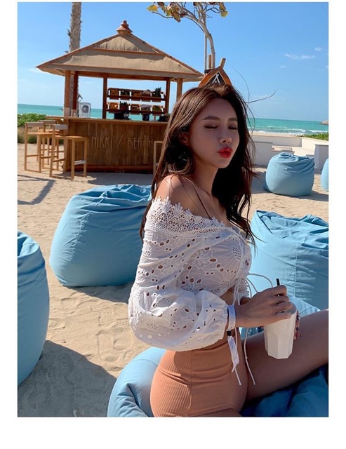 Set bikini + croptop trắng | BigBuy360 - bigbuy360.vn