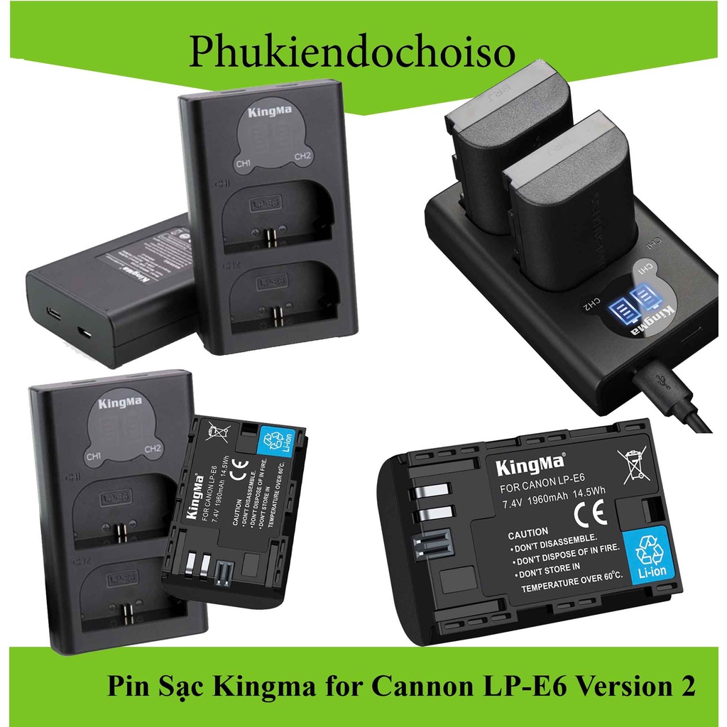 Pin sạc Kingma LP-E6 BM048 Version 2 (nhiều lựa chọn)