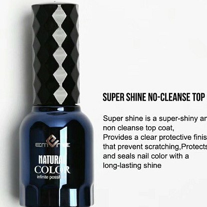 Sơn gel Phủ bóng móng, shiny top coat EMENE, chai 15 ml