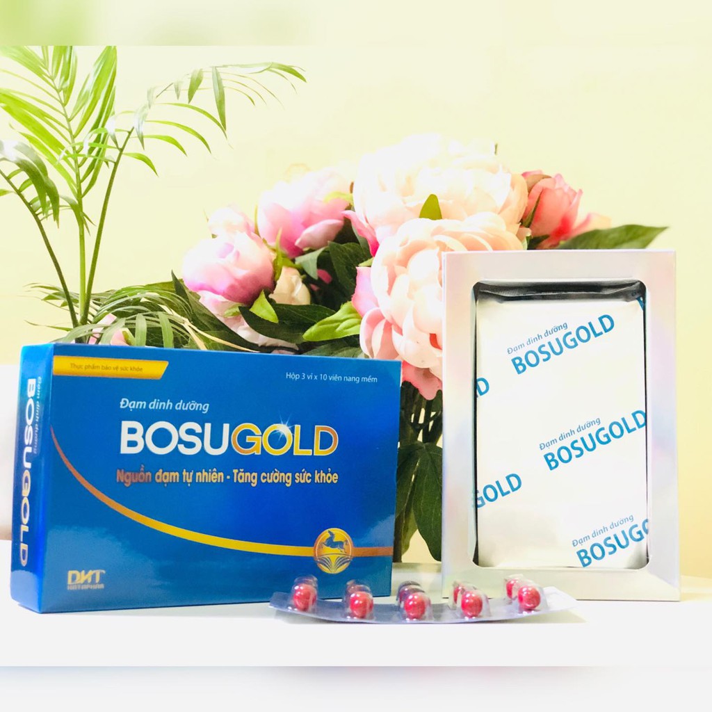 Đạm dinh dưỡng BOSUGOLD DHT HATAPHAR bổ sung đạm tự nhiên, tăng cường sức khỏe cho cả nhà - Hộp 3 vỉ x 10 viên