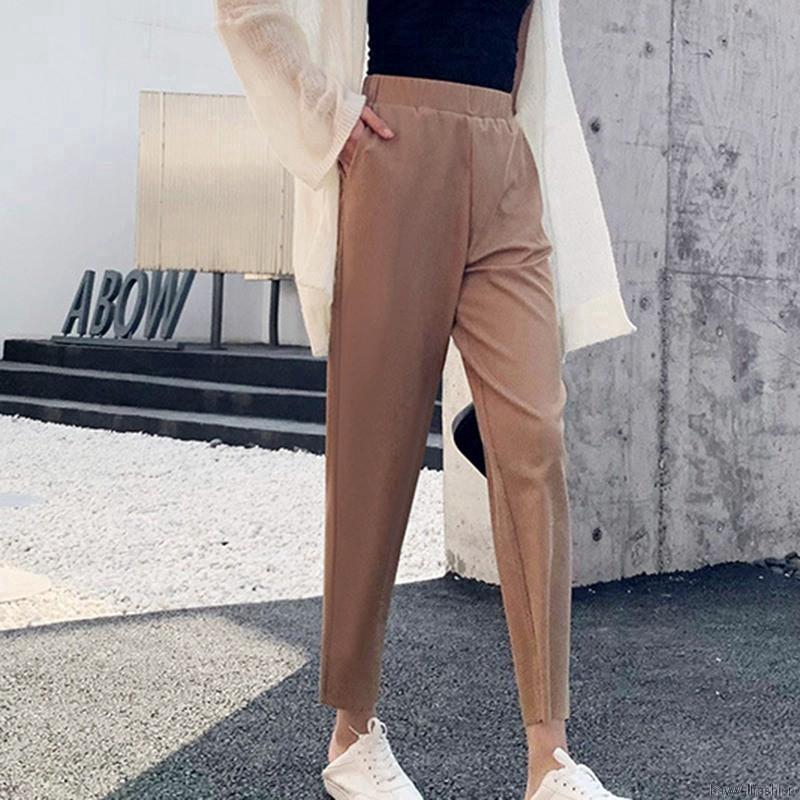 [Baywellfashion]Quần Harem nữ ống rộng màu trơn thời trang | BigBuy360 - bigbuy360.vn