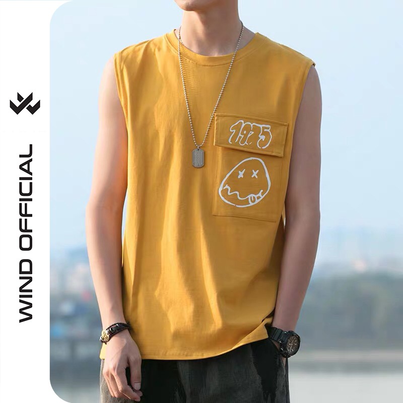 Áo tanktop unisex WIND form rộng ba lỗ 1975 thun cotton nam nữ oversize