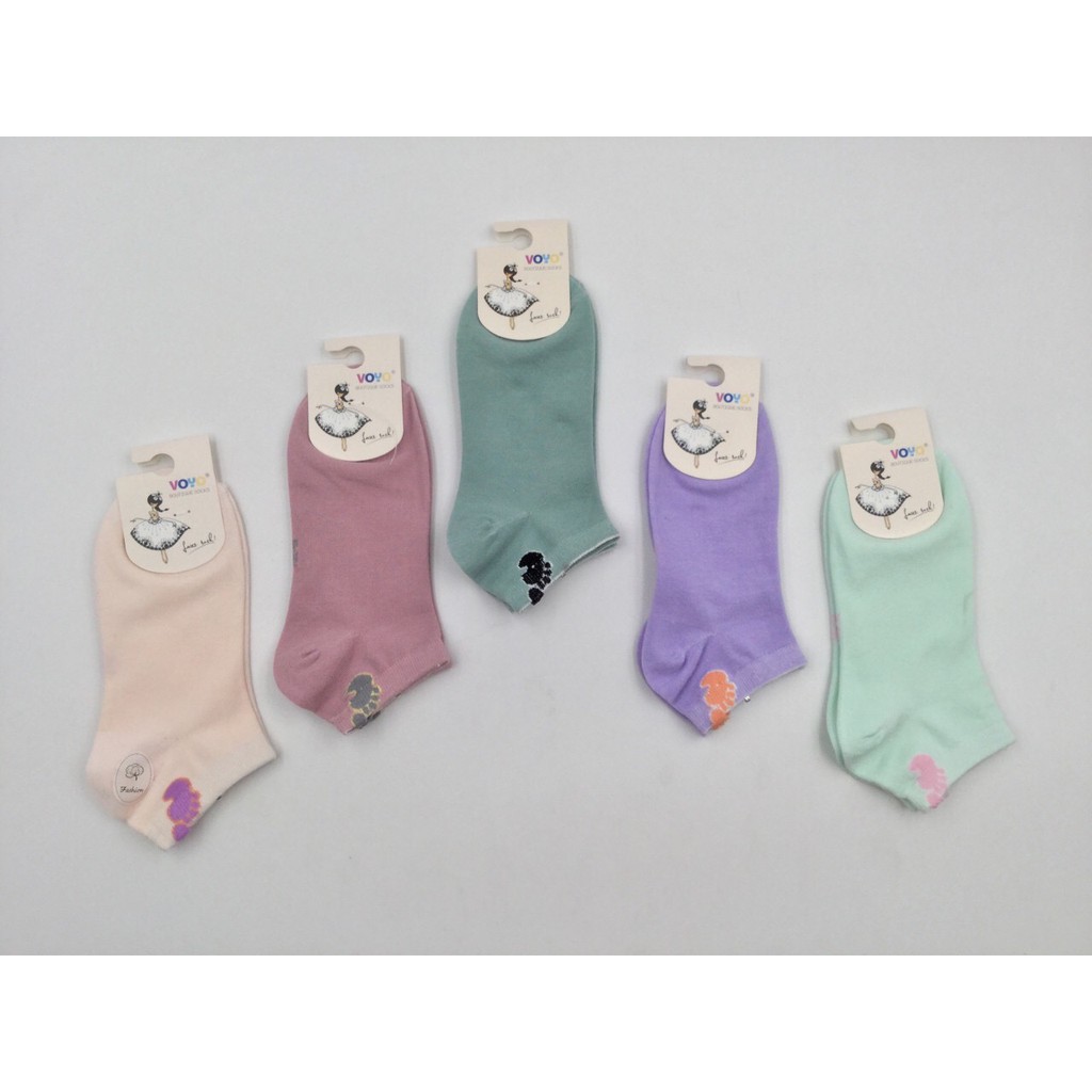 [Rẻ Vô Địch] Combo 5 Đôi Vớ Thời Trang Cổ Ngắn VoYo - FS0076