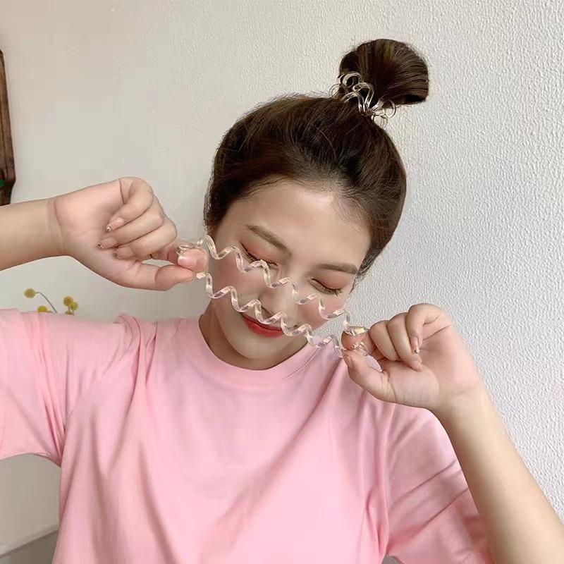 Dây Buộc Tóc Nhựa Co Giãn Nhiều Màu Sắc Đính Ngọc Trai Thời Trang