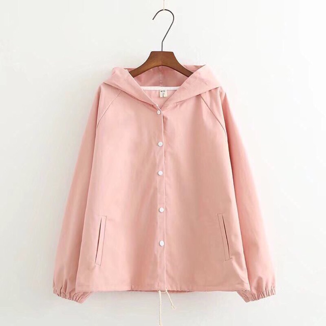 Áo khoác kaki nữ nút bấm form rộng trơn có ảnh thật | BigBuy360 - bigbuy360.vn