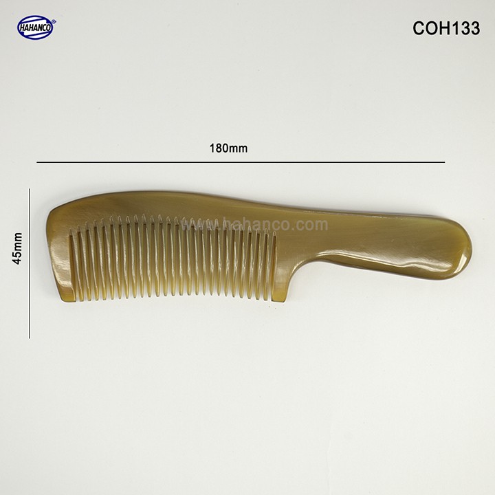 Lược sừng xuất Nhật (Size: L - 18cm) Mẫu lược trơn chuẩn đẹp - COH133 - Horn Comb of HAHANCO - Chăm sóc tóc