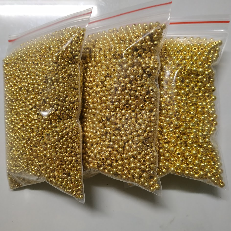 100g hạt bẹt xi vàng size 3-4-5-6mm - Nguyên liệu làm vòng tay, handmade đẹp