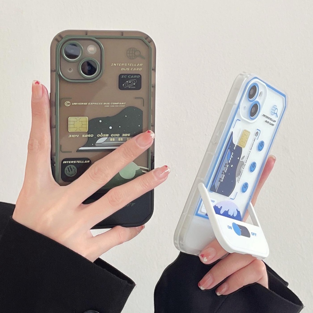 Ốp Điện Thoại Silicone Tpu Mềm Trong Suốt In Hình Hành Tinh Có Giá Đỡ Ẩn Cho iphone 13 12 11 pro xs max xr 7 / 8plus