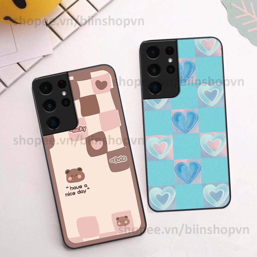Ốp Samsung S21 Ultra caro trái tim nhiều màu sắc, đầy cá tính, khẳng định phong cách