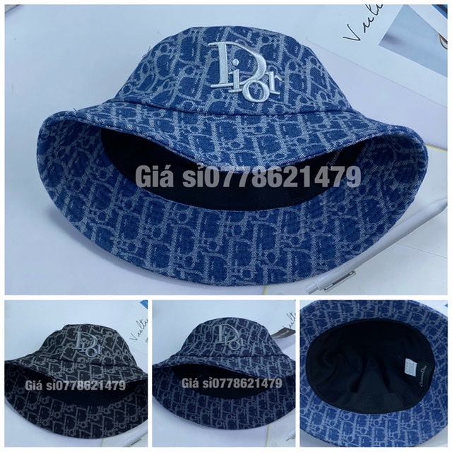 [Mã FAMARAL1 giảm 10K đơn 50K]Mũ bucket Nón Jean vnxk dệt chữ thêu di (or) cá tính thời trang