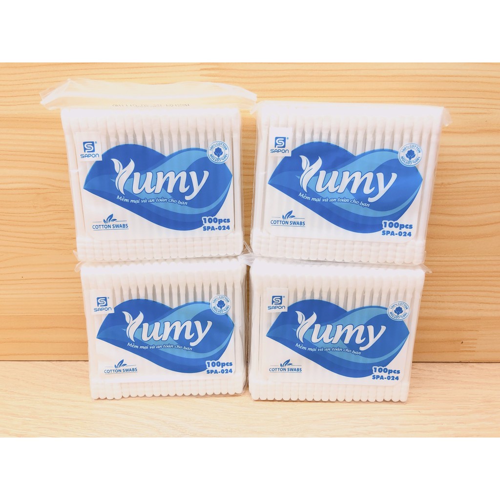 Tăm bông người lớn Yumy cao cấp bịch 100 cây