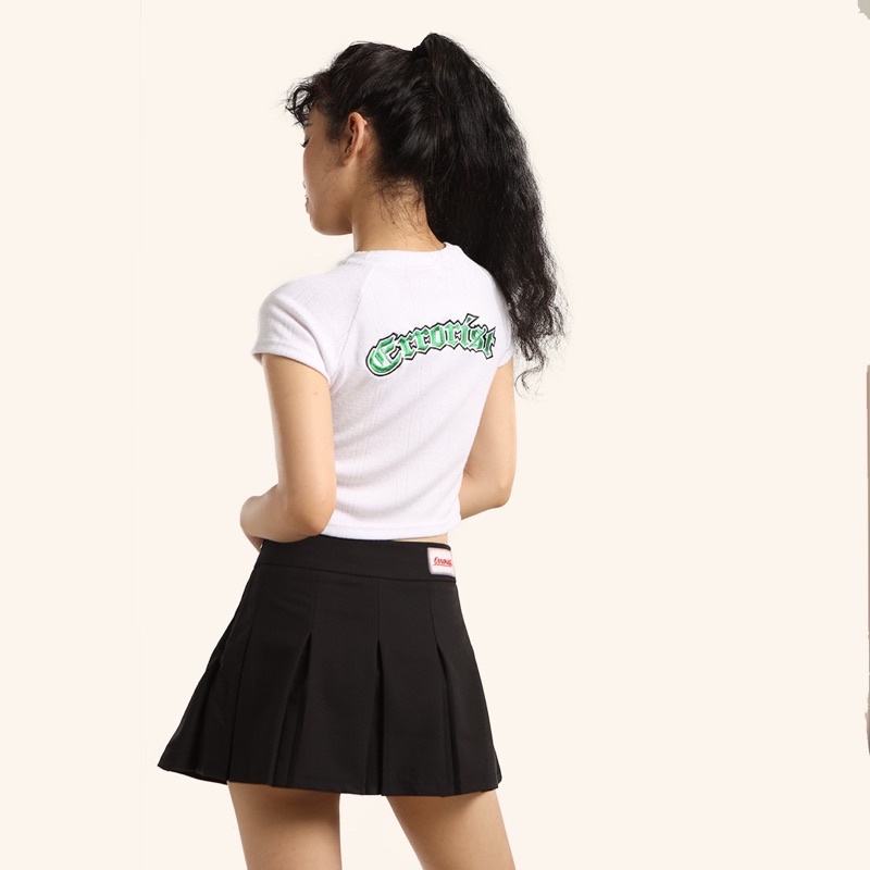 Áo ERRORIST wing heart crop trắng / xám