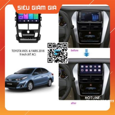MAỰT DƯỠNG LẮP MÀN HÌNH XE Vios –Yaris (2018-2020) SỐ TỰ ĐỘNG KÈM GIẮC NGUỒN ZIN