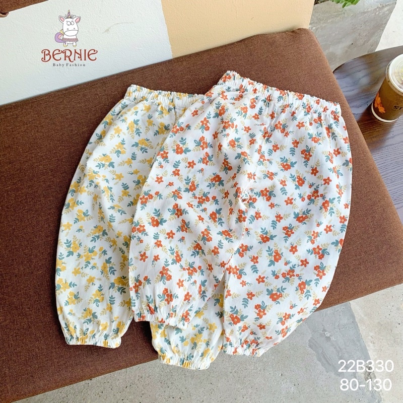 Bộ bé gái Bernie hoa nhí Baby Doll chất thô boi cho bé từ 9-22kg-22B330