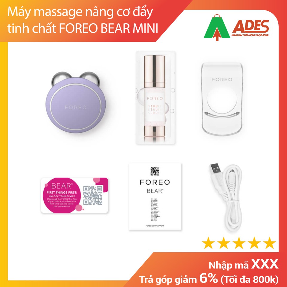 FOREO BEAR MINI | HOT2021 - CHÍNH HÃNG BẢO HÀNH 24 THÁNG - 1 ĐỔI 1 - Máy massage nâng cơ đẩy tinh chất