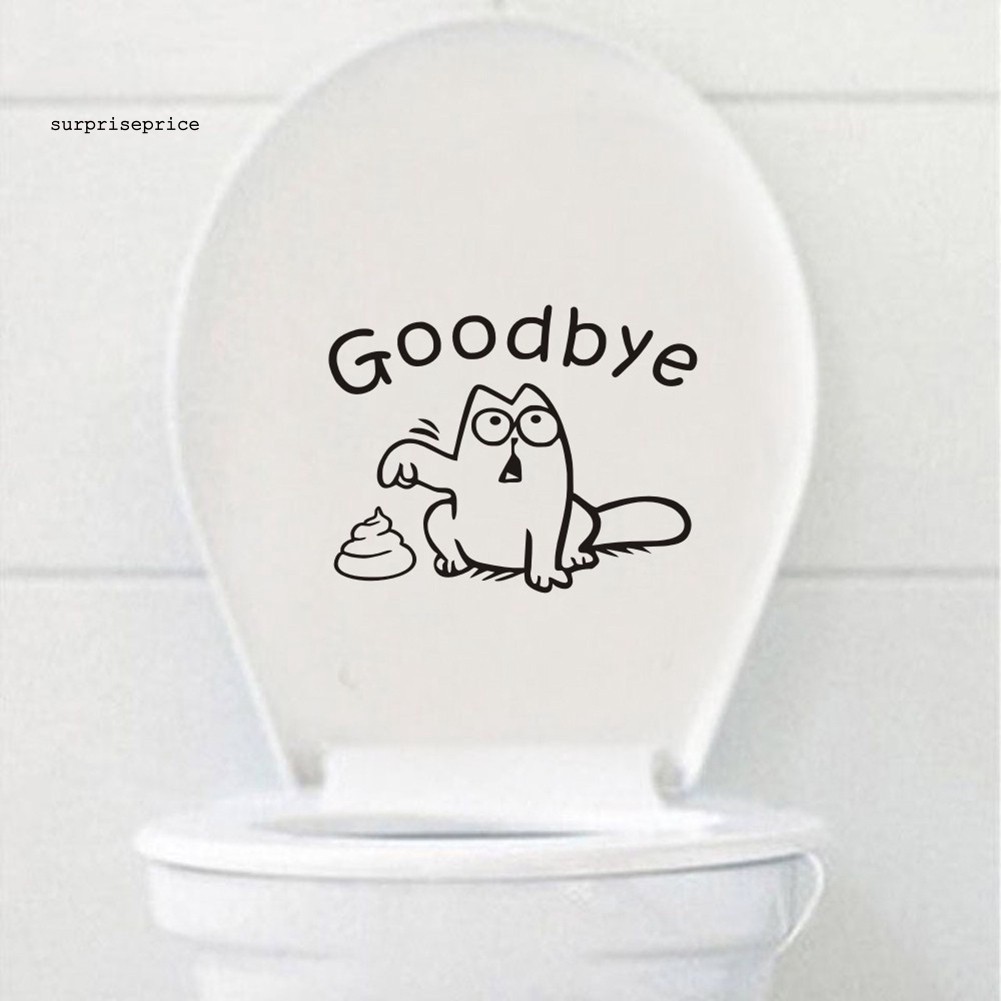 Sticker chữ Goodbye ngộ nghĩnh dán trang trí bồn cầu DIY