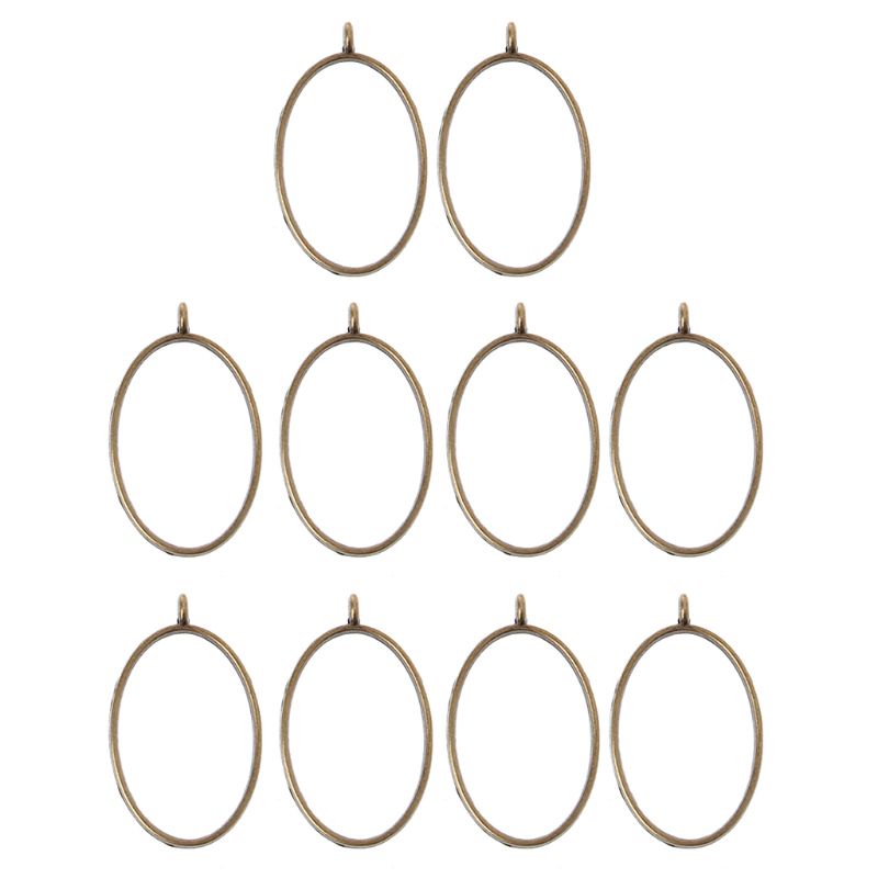 Set 10 Mặt Dây Chuyền Hình Vuông Rỗng Bằng Resin DIY