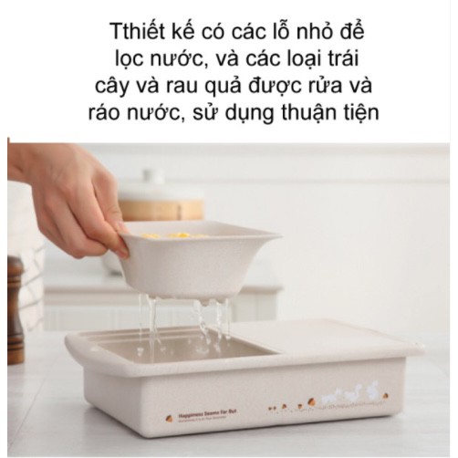 Thớt thái rau kiêm thau ráo nước đa năng Chopping Block Multi