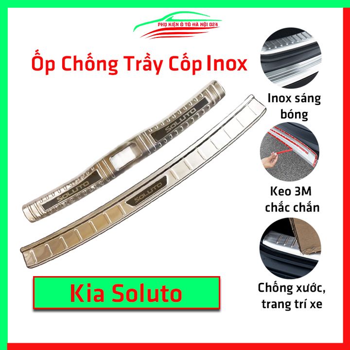 Ốp chống trầy cốp Kia Soluto inox sáng bóng