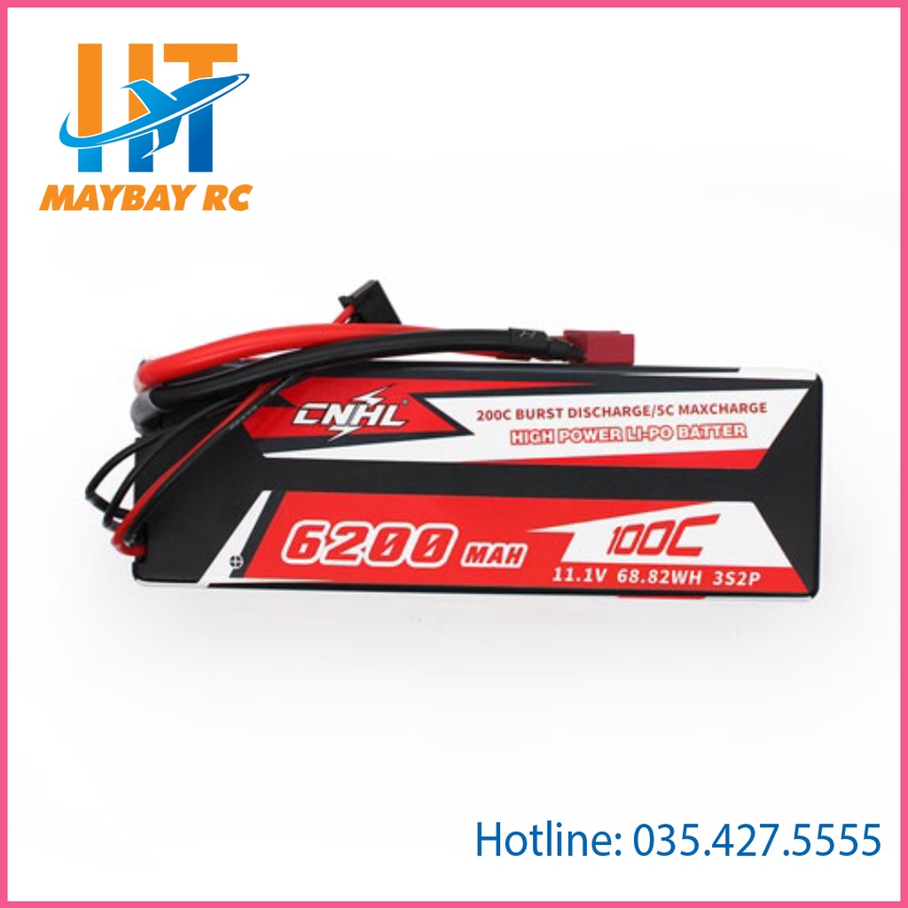 Pin cnhl racing series 6200mah 100c 2s 3s 4s jack chữ T