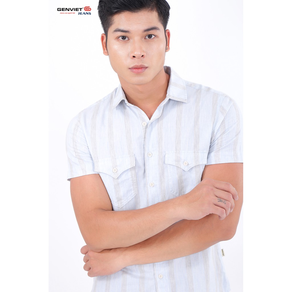 Áo sơ mi cộc tay nam T3321L416 GENVIET | BigBuy360 - bigbuy360.vn