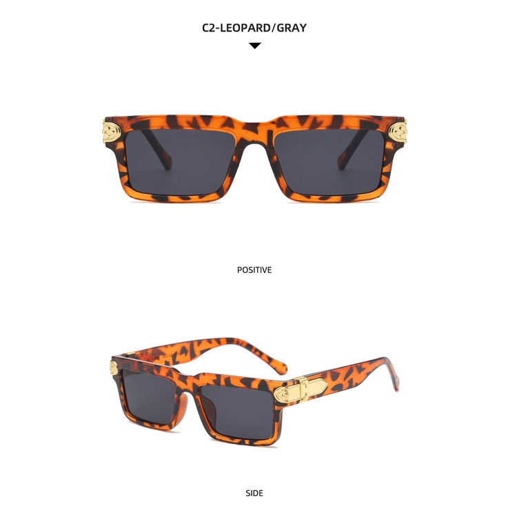 Kính mát thiết kế gọng vuông nhỏ phong cách Âu Mỹ thời trang 2021