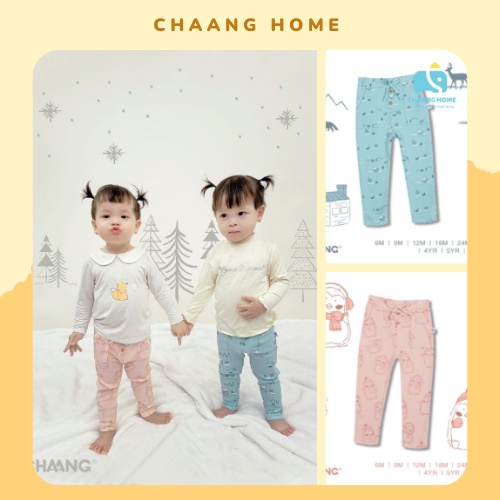 Quần legging bé gái dài ôm chân len tăm Snow Chaang