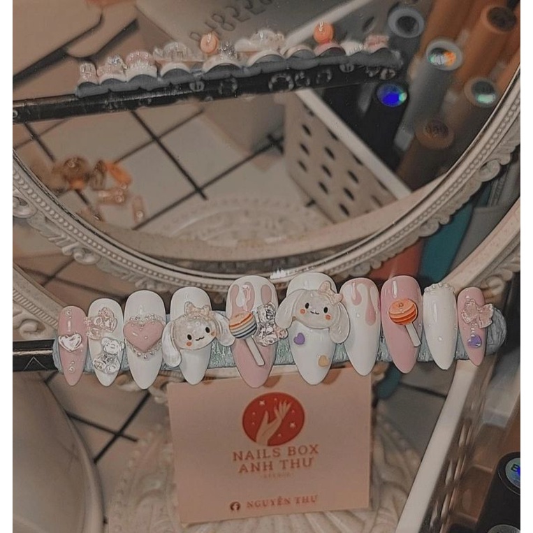 Nailbox thiết kế - Nailbox charm thỏ đáng yêu