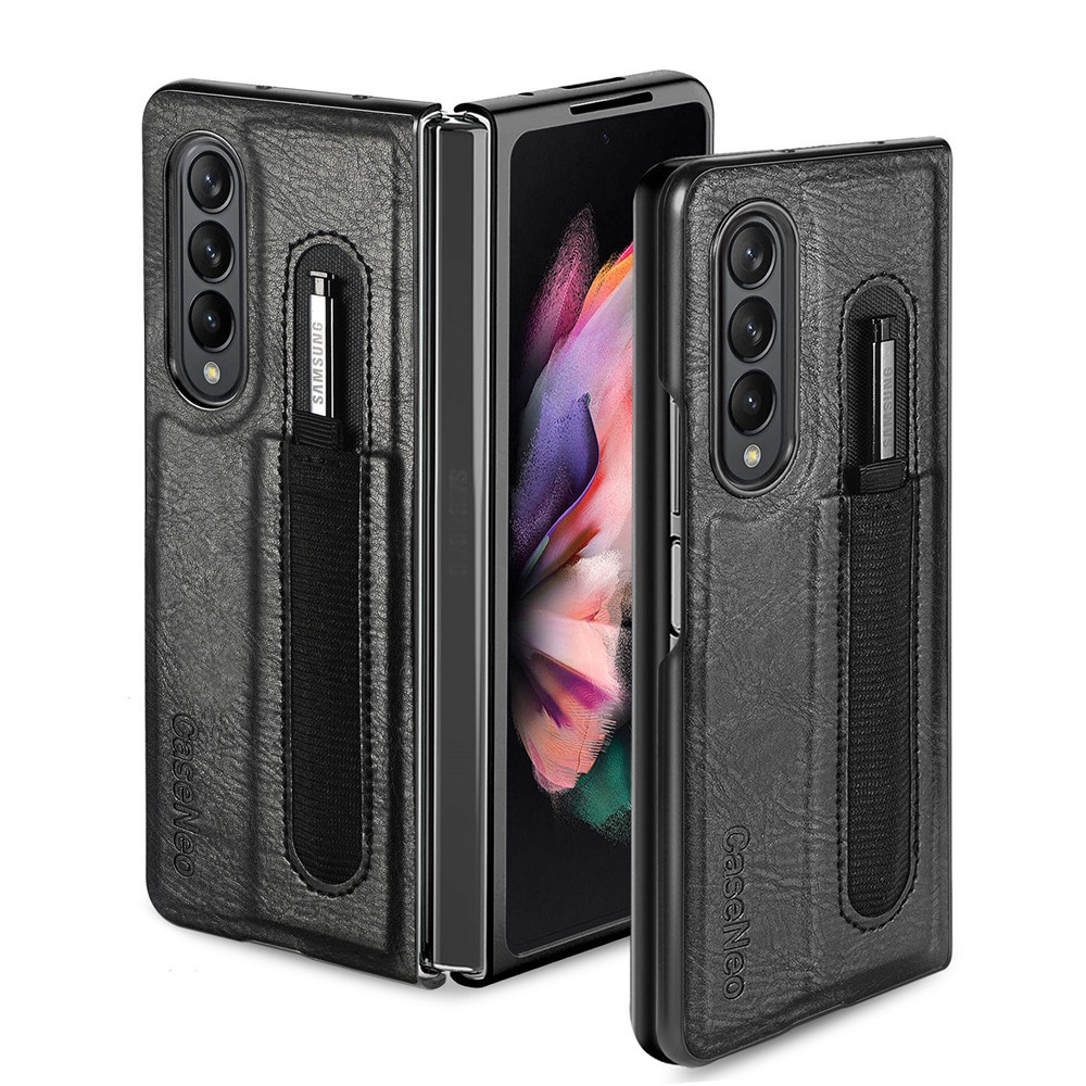 Bao da điện thoại nắp lật có ngăn đựng bút cho Samsung Galaxy Z Fold 3 ZFold3 ZFold 3 Z Fold3 5G