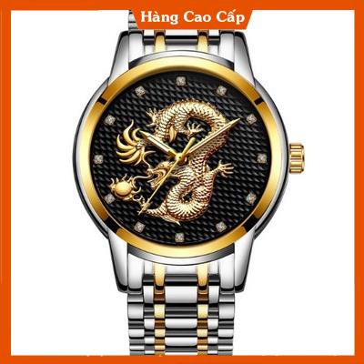 ĐỒNG HỒ NAM RỒNG VÀNG KÍNH TRÁNG SAPPHIRE - ĐỒNG HỒ PHONG THỦY - DÂY THÉP ĐÚC ĐẶT CAO CẤP | BigBuy360 - bigbuy360.vn