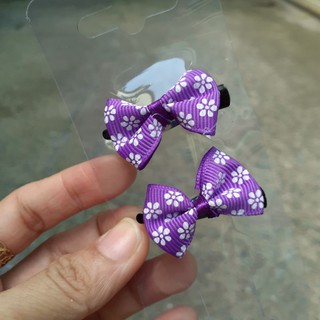 Một cặp kẹp tóc mỏ vịt đính nơ cho bé 3.5cm (Ảnh thật)
