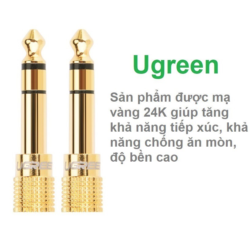 Đầu jack chuyển đổi âm thanh từ cổng 6.5mm đực sang cổng 3.5mm cái UGREEN 20503
