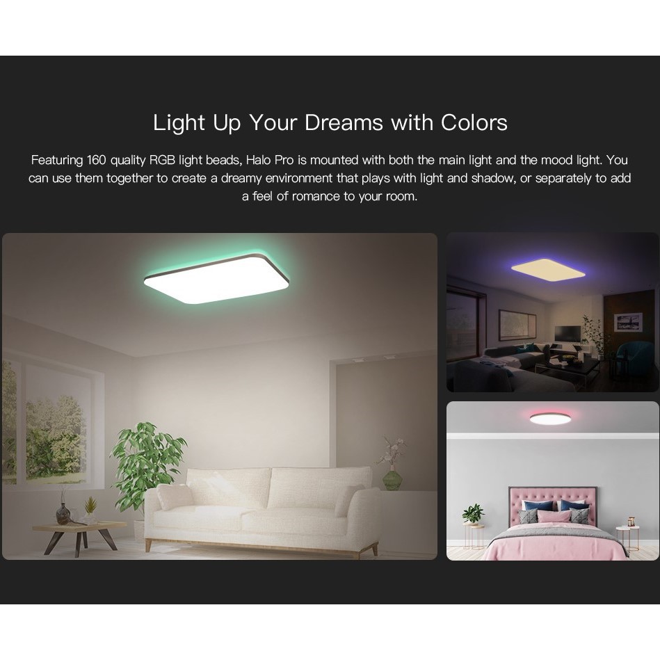 ĐÈN LED ỐP TRẦN THÔNG MINH YEELIGHT HALO 2020, YLXD49YL, 930X630 MM, 100W, RGB 16 TRIỆU MÀU, HỖ TRỢ APPLE HOMEKIT