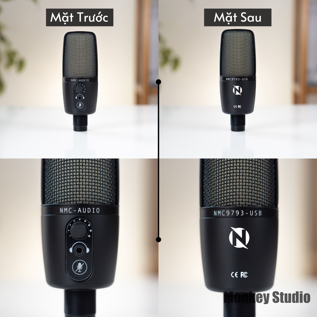 Micro Thu Âm Cổng USB Máy Tính NMC 9793 Dùng Livestream, Dạy Học Online, Podcast, Lồng Tiếng Video, Vlog Youtube, Tiktok