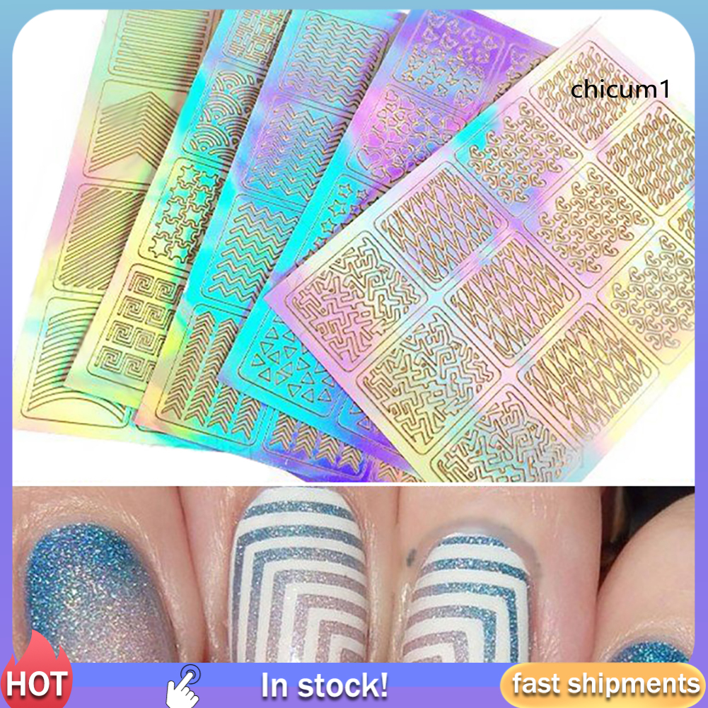 Set 3 Tấm Hình Dán 3D Trang Trí Móng Tay