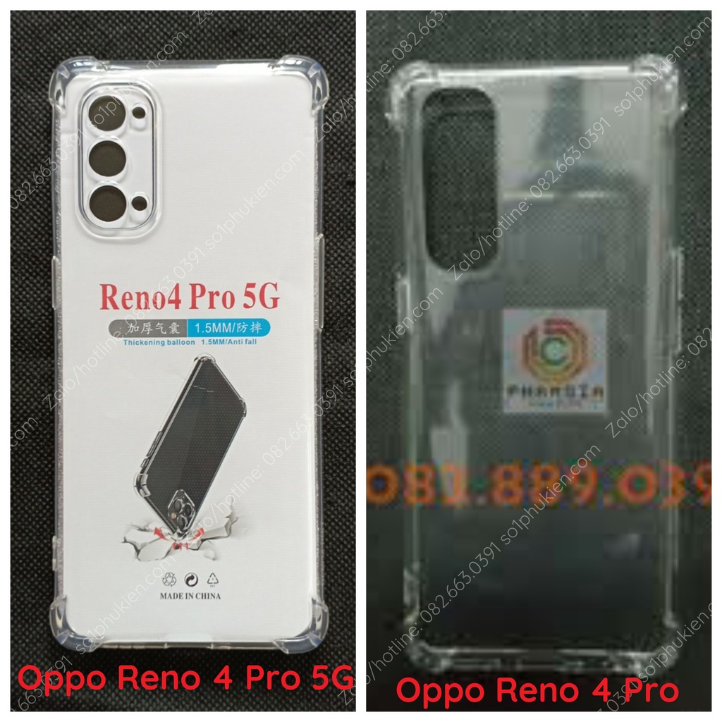 Ốp lưng chống sốc Oppo Reno 4 pro/Reno 4 pro 5G dẻo trong suốt