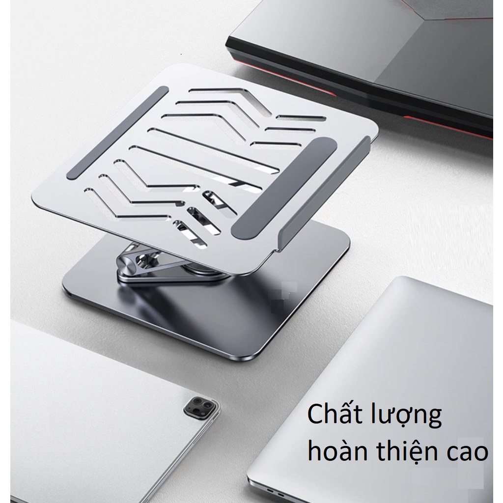 Giá đỡ laptop, iPad chân xoay 360 độ công thái học bằng hợp kim nhôm cho Macbook, iPad L65, D85 Vu Studio