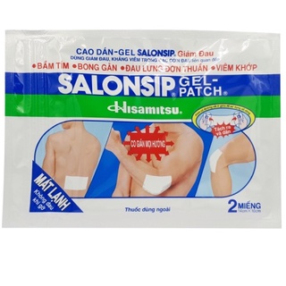 Salonsip Miếng Dán Giảm Đau Nhức (Bịch 2 miếng-Hộp 10 bịch)