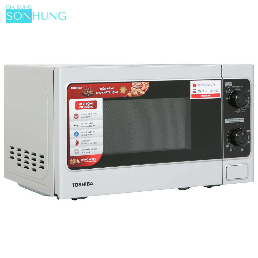 LÒ VI SÓNG TOSHIBA CƠ CÓ NƯỚNG ER-SGM20(S1)VN DUNG TÍCH 20 LÍT NHẬP KHẨU THÁI LAN[BẢO HÀNH CHÍNH HÃNG 1 NĂM]