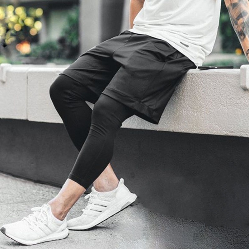 Quần Short Legging 2 Trong 1 Tập Thể Hình / Chạy Bộ Thời Trang Cho Nam