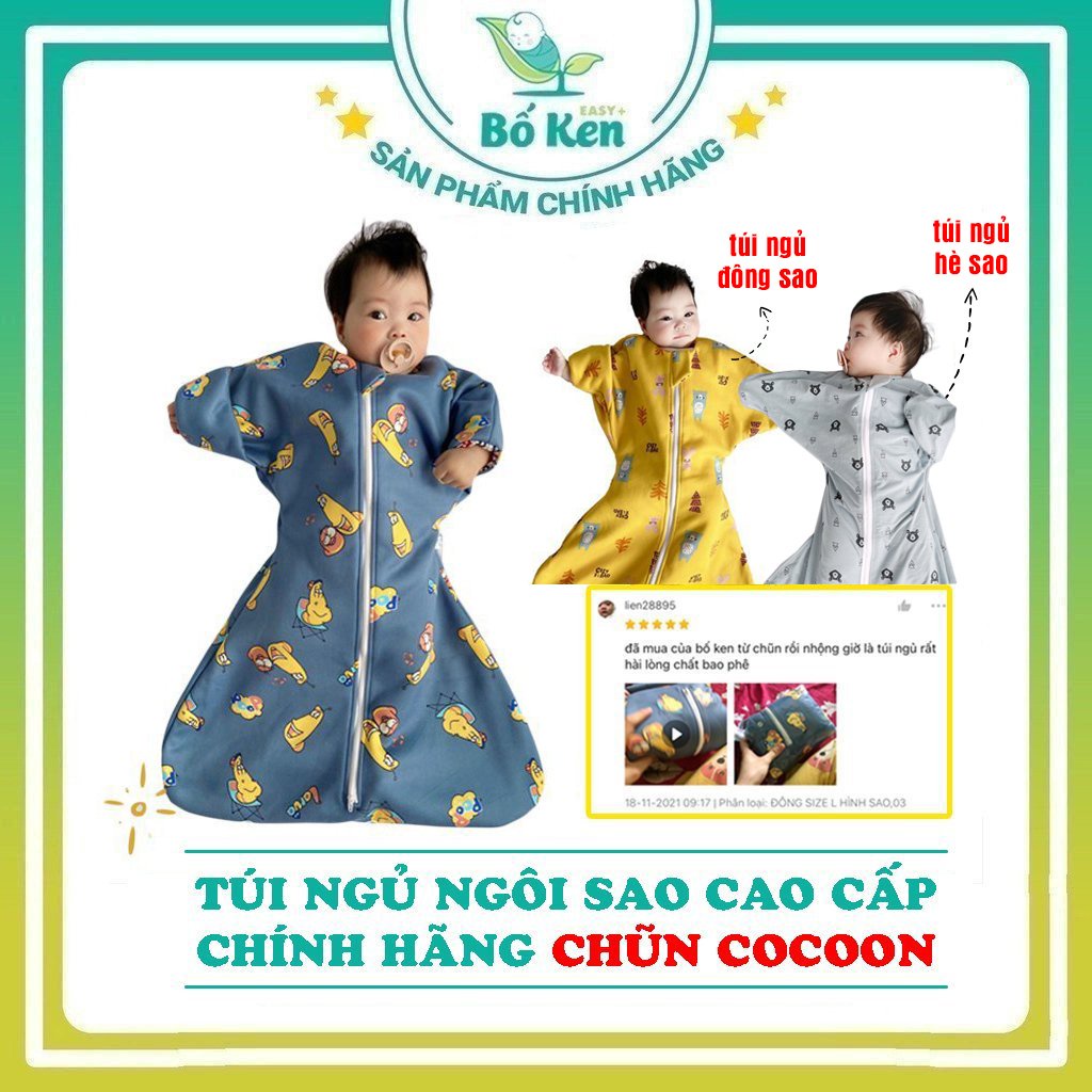 Shop Bố Ken Túi Ngủ Chũn Cocoon Hình Sao - Giúp Bé Ngủ Ngon, An Toàn [100% Chính Hãng]