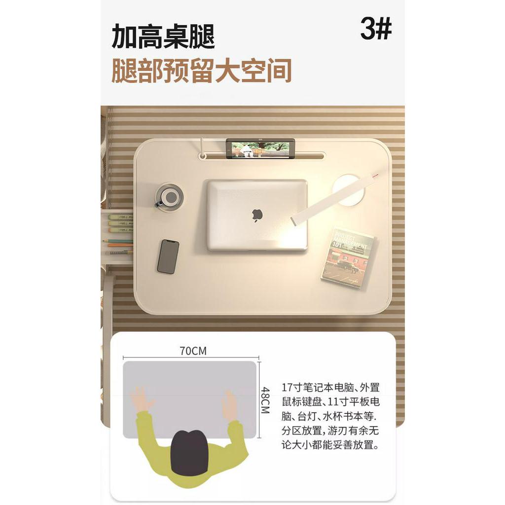 Bàn học làm việc gấp gọn thông minh có khe cắm điện thoại có khay bút khay cốc và cài điện thoại