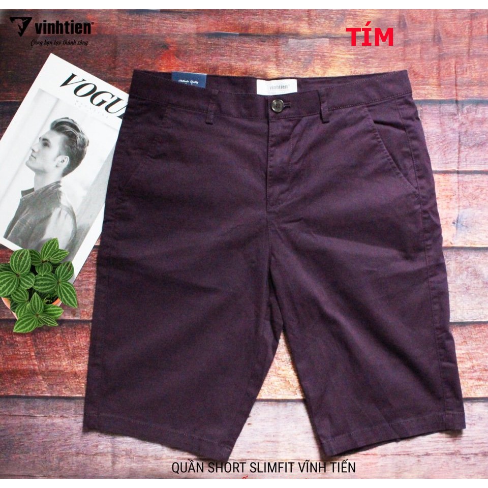 Quần Short Nam Cotton Slimfit Vĩnh Tiến Nhiều Màu